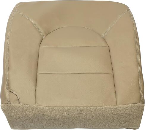 ECOTRIC Seat Bottom Cover Replacement Compatible with 1999 2000 Ford F250 F350 F450 Lariat Front Left Driver Side Tan Artificial Leather in Saudi Arabia