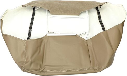 ECOTRIC Seat Bottom Cover Replacement Compatible with 1999 2000 Ford F250 F350 F450 Lariat Front Left Driver Side Tan Artificial Leather in Saudi Arabia