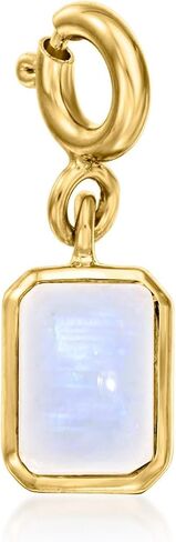 Ross-Simons June/Moonstone - Rectangular Birthstone Charm in 18kt Gold Over Sterling in Saudi Arabia