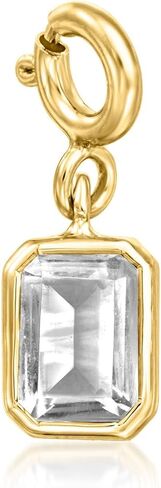 Ross-Simons June/Moonstone - Rectangular Birthstone Charm in 18kt Gold Over Sterling in Saudi Arabia