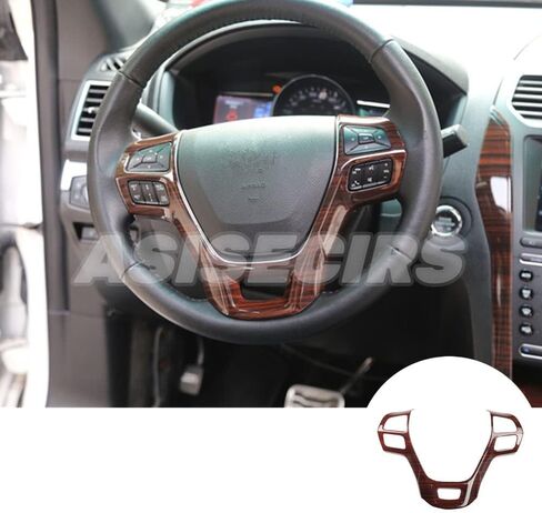 Carbon Fiber Look Interior Steering Wheel Button Panel Cover Trim for Ford Explorer 2016-2019 ABS Plastic Steering Wheel Trim in Saudi Arabia