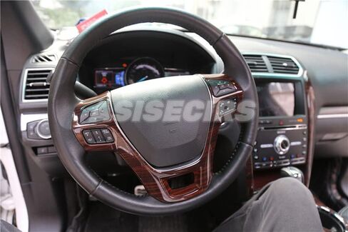 Carbon Fiber Look Interior Steering Wheel Button Panel Cover Trim for Ford Explorer 2016-2019 ABS Plastic Steering Wheel Trim in Saudi Arabia
