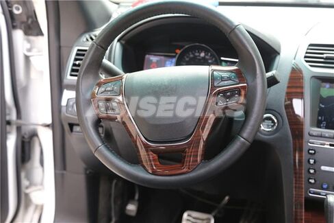 Carbon Fiber Look Interior Steering Wheel Button Panel Cover Trim for Ford Explorer 2016-2019 ABS Plastic Steering Wheel Trim in Saudi Arabia