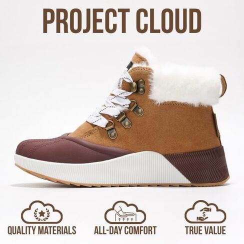 Project Cloud Waterproof Snow Boots for Women Memory Foam Non-Slip Shoes | Memory Foam Insole; Waterproof Design; Non-Slip Sole; Lightweight Snow Boots; Indoor & Outdoor Winter Comfort Wear in Kuwait