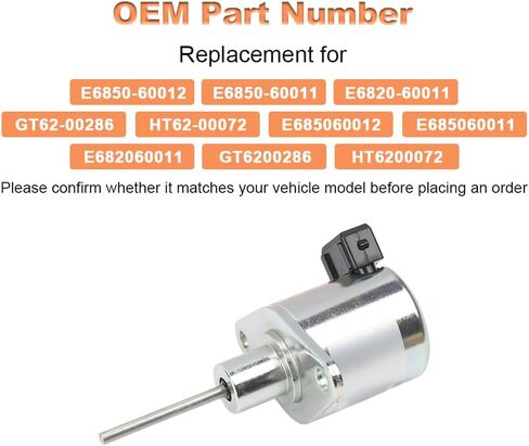 Fuel Shut Off Solenoid Compatible with Kioti Tractor CK25 CK27 CK30 DK35 DK40 CK2510F CK2610 DS3510 DS4110 LK30 LK3054 Stop Solenoid 12VDC Replacement for E6850-60012 E6850-60011 E6820-60011 in Saudi Arabia
