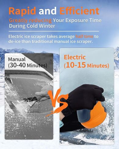 Electric Ice Scraper, Ice Scrapers for Car Wind Shield, Ice Removal Tool for Car in Winter, Handheld Snow Scraper for Car with High Efficiency, Portable De-ice Tool for Snow&Frost in Kuwait