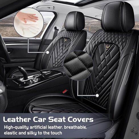 Specialized Car Seat Cover for Chevy Suburban 2001-2025,Comfortable High-Grade Leather Car Seat Cushions,Waterproof and Non-Slip Sports Car Seat Covers Front Seats (Black-Gray) in Saudi Arabia