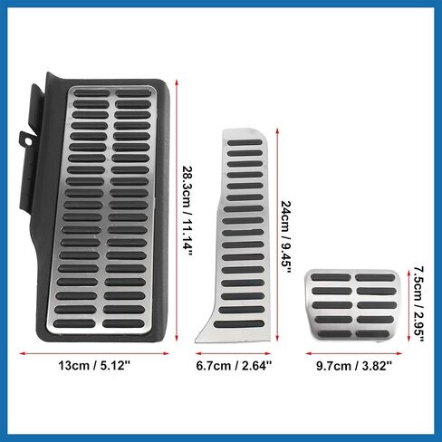 3 Pcs Automatic Car Anti-Slip Brake Gas Foot Pedal Pads Stainless Steel Accelerator Pedal Covers for Volkswagen Sagitar Jetta MK6 Item Replacement in Saudi Arabia