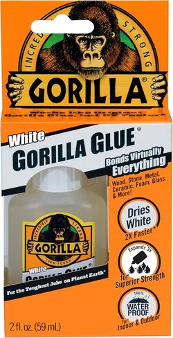 Gorilla White Waterproof Polyurethane Glue, 2 ounce Bottle, White, (Pack of 6) in Saudi Arabia