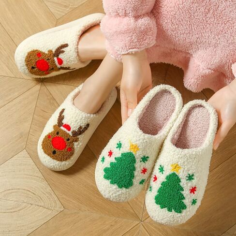 Winter Slippers Indoor Women's Men's Christmas House Bedroom Warm Arch Support Slippers in Saudi Arabia