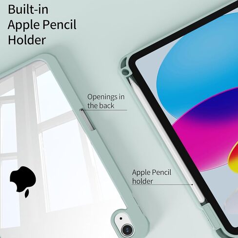 حالة لـ A16 IPAD 11th Generation 11 Inch (2025) ، iPad 10th Generation 10.9 inch (2022) ، 2 في 1 غطاء قابل للفصل مع وجود غطاء ثلاثي مغناطيسي واضح مع حامل قلم رصاص ، وردي in Kuwait