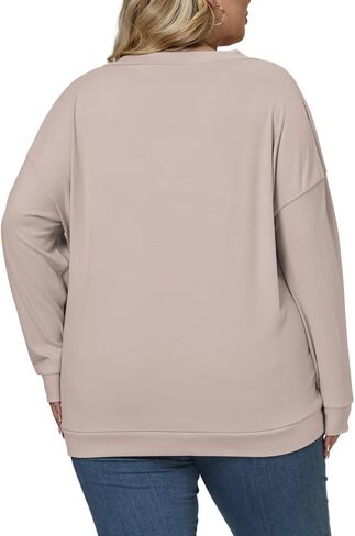 DOLNINE Plus-Size-Sweatshirts for Women Fall Casual V Neck Long Sleeve Tops 2025 Winter Loose Fit Pullover Tunics in Saudi Arabia