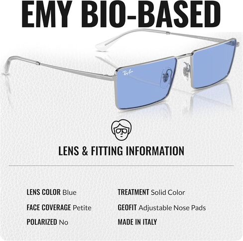 Ray-Ban RB3741 EMY BIO-BASED Rectangle Shaped Sunglasses for Men & Women with Official RAYBAN Eyewear Kit in Saudi Arabia