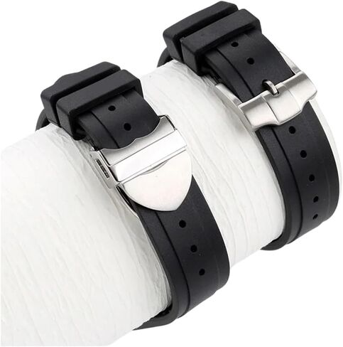 متوافق مع حزام ساعة Tudor Pelagos 25500 25600 المطاطي المقاوم للماء 22-12 مم حزام ساعة من السيليكون الناعم المحدب للرجال بإبزيم فولاذي (دبوس فضي أسود) in Saudi Arabia