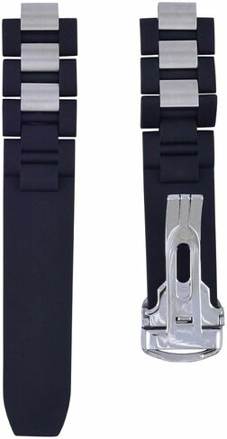 Ewatchparts Rubber Watch Band Strap Compatible With Cartier 20mm Must 21 Chronoscaph Autoscaph Clasp in Saudi Arabia