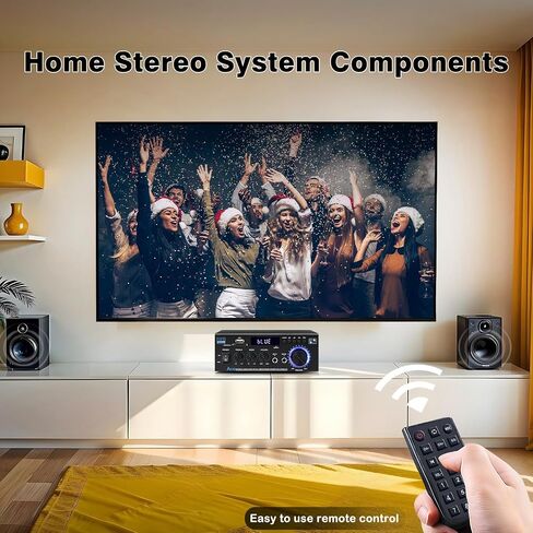 AK45Pro Stereo Receivers Amplifier Home Audio with Bluetooth 5.3, 2.0 Channel Power Amplifier for Home Stereo Syetem with RCA,SD,FM,USB, MIC in,Stereo Amplifier for Passive Speaker in Saudi Arabia