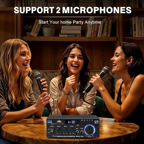 AK45Pro Stereo Receivers Amplifier Home Audio with Bluetooth 5.3, 2.0 Channel Power Amplifier for Home Stereo Syetem with RCA,SD,FM,USB, MIC in,Stereo Amplifier for Passive Speaker in Saudi Arabia