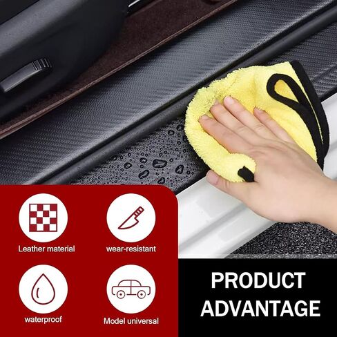4 Pcs Car Door Sill Protector for Chevrolet Traverse 2018-2023, Carbon Fiber Door Sill Protectors Anti-Scratch Entry Guard fit Sill Guard Film in Saudi Arabia