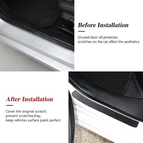 4 Pcs Car Door Sill Protector for Chevrolet Traverse 2018-2023, Carbon Fiber Door Sill Protectors Anti-Scratch Entry Guard fit Sill Guard Film in Saudi Arabia