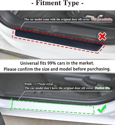 4 Pcs Car Door Sill Protector for Chevrolet Traverse 2018-2023, Carbon Fiber Door Sill Protectors Anti-Scratch Entry Guard fit Sill Guard Film in Saudi Arabia