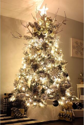 AuldHome Design Farmhouse Star Ornaments (12-Pack, White); Wood w/White Enamel 2-Inch Star Christmas Decorations, Retro Vintage Enamelware Style in Kuwait