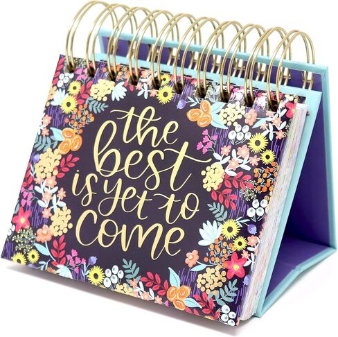 bloom daily planners Undated Perpetual Desk Easel Motivational Inspirational Standing Flip Calendar - Page a Day - (5.25" x 5.5") - Daily Mindfulness Reflection Questions in Kuwait