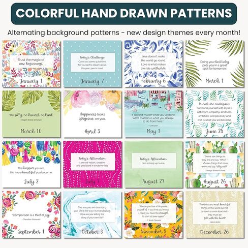 bloom daily planners Undated Perpetual Desk Easel Motivational Inspirational Standing Flip Calendar - Page a Day - (5.25" x 5.5") - Daily Mindfulness Reflection Questions in Kuwait