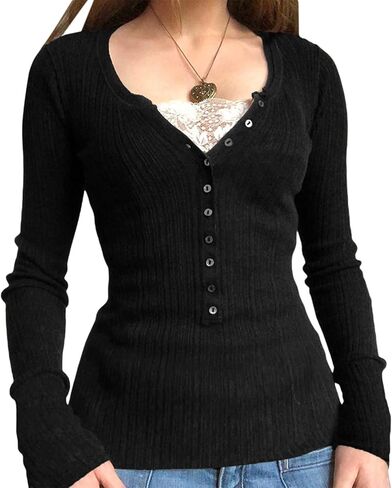 Women Y2K Vintage Lace Button Fairy Shirt Square Collar Basic Shirt Harajuku Aesthetic Blouse Grunge Clothes in Kuwait