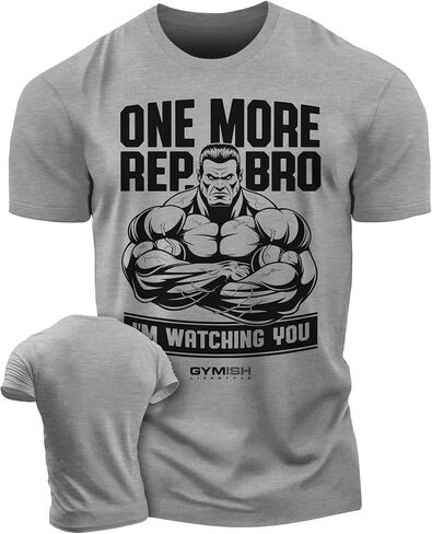 قمصان التمرين للرجال، تي شيرت One More Rep Bro Gym بأقوال مضحكة لرفع الأثقال in Saudi Arabia