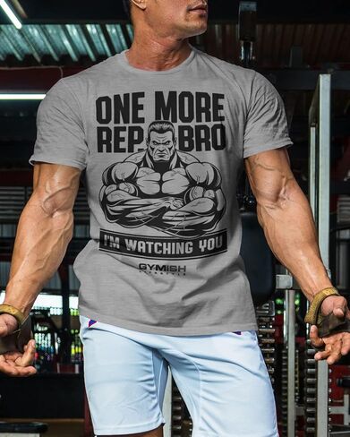 قمصان التمرين للرجال، تي شيرت One More Rep Bro Gym بأقوال مضحكة لرفع الأثقال in Saudi Arabia