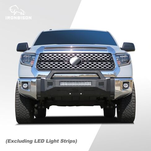 Front Bumper Fit 2014-2021 Toyota Tundra (Exclude Radar Blind Spot Monitoring Systems) Pickup Truck Tundra Bumper Guard with 2 LED Fog Lights Can Add 30" LED Light Bar Fine Texture Black in Kuwait