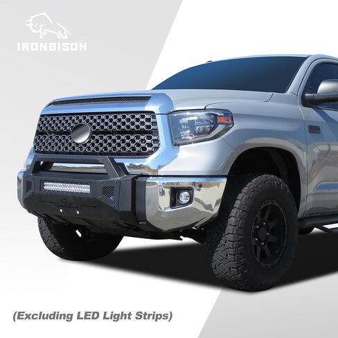 Front Bumper Fit 2014-2021 Toyota Tundra (Exclude Radar Blind Spot Monitoring Systems) Pickup Truck Tundra Bumper Guard with 2 LED Fog Lights Can Add 30" LED Light Bar Fine Texture Black in Kuwait