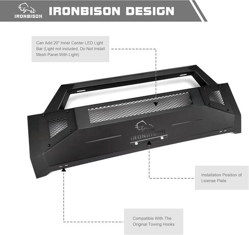 Front Bumper Fit 2014-2021 Toyota Tundra (Exclude Radar Blind Spot Monitoring Systems) Pickup Truck Tundra Bumper Guard with 2 LED Fog Lights Can Add 30" LED Light Bar Fine Texture Black in Kuwait