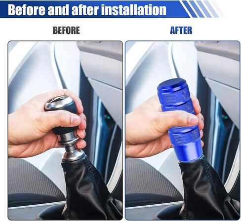 94mm/3.72" Car Shifter Knob - Weighted Aluminum Alloy Car Gear Shift Stick Lever Handle with M8 M10 M12 x 1.25 Threaded Adapters - Universal Manual Knob Lever for Most Vehicles (Black) in Saudi Arabia