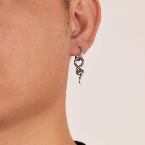 Dark Style Serpentine Earrings, made of stainless steel material, with a unique and cool personality, suitable for trendy parties and daily life in Saudi Arabia