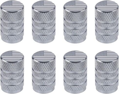 8pcs Replacement Tire Valve Cap, American Flag Tire Valve Caps Tire Valve Stem Cap Cover Grey Tire Valve Caps Tire Pressure Caps Rotating Thread Design Tire Valve Cap Set in Saudi Arabia