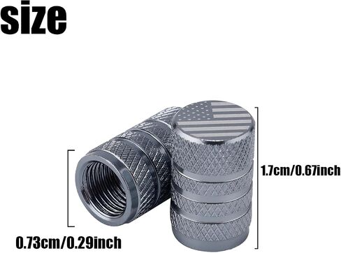 8pcs Replacement Tire Valve Cap, American Flag Tire Valve Caps Tire Valve Stem Cap Cover Grey Tire Valve Caps Tire Pressure Caps Rotating Thread Design Tire Valve Cap Set in Saudi Arabia