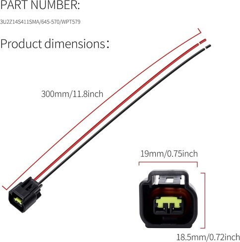 HiSport 3U2Z-14S411-SMA موصل مستشعر موضع العمود المرفقي متوافق مع Ford Crown Victoria E150 250 350 450 Escort Explorer F550 Super Duty Fusion Mustang، Lincoln Navigator، Mercury Cougar in Saudi Arabia