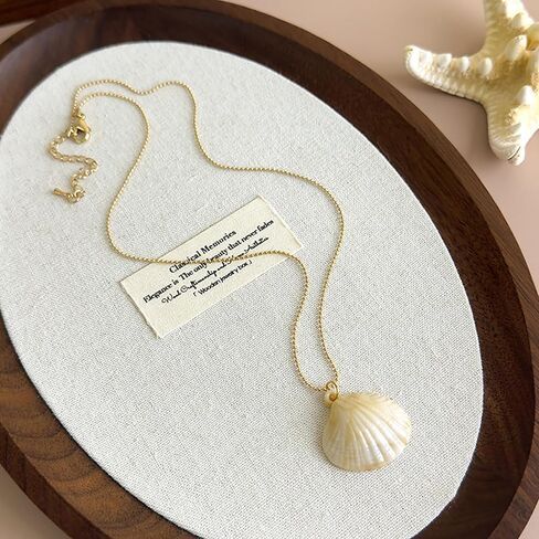 قلادة صدف مطلية بالذهب للنساء على شكل صدفة صيفية على شكل صدفة هاواي، قلادة ساحرة على شكل صدفة هاواي in Kuwait