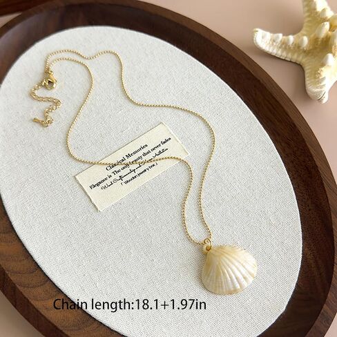 قلادة صدف مطلية بالذهب للنساء على شكل صدفة صيفية على شكل صدفة هاواي، قلادة ساحرة على شكل صدفة هاواي in Kuwait