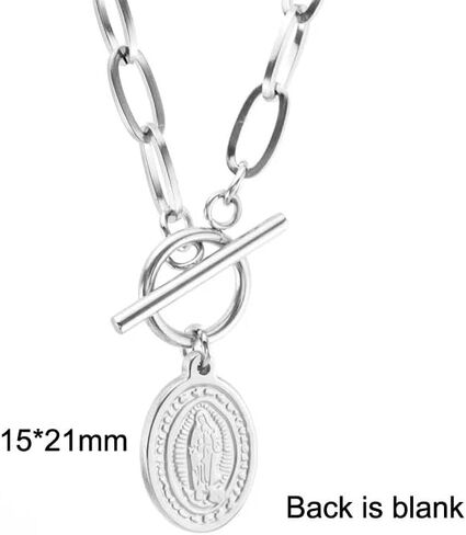 Mary 14K Yellow Gold Saint Coin Toggle Necklace - Sterling Silver Toggle Choker for Women in Kuwait