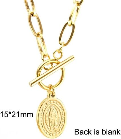 Mary 14K Yellow Gold Saint Coin Toggle Necklace - Sterling Silver Toggle Choker for Women in Kuwait