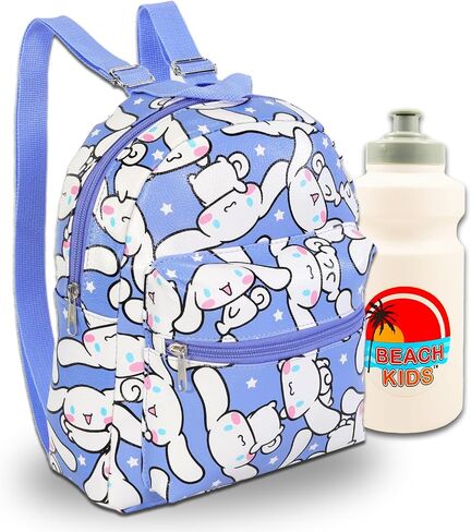 SANRIO Cinamoroll Mini Backpack for Girls - 10" Faux Leather Cinamoroll Backpack with Front Pocket Plus Water Bottle | Cinamoroll Small Backpack Bundle in Saudi Arabia