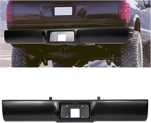 KUAFU Rear Bumper Roll Pan Compatible with 1992-1999 Chevy Chevrolet Suburban Tahoe Blazer C1500 C2500 K1500 K2500 & GMC Yukon w/LED License Light Electrophoresis Steel in Saudi Arabia