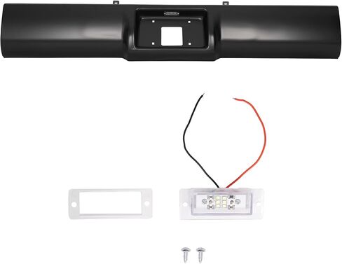 KUAFU Rear Bumper Roll Pan Compatible with 1992-1999 Chevy Chevrolet Suburban Tahoe Blazer C1500 C2500 K1500 K2500 & GMC Yukon w/LED License Light Electrophoresis Steel in Saudi Arabia
