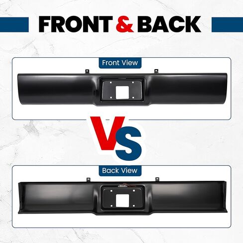 KUAFU Rear Bumper Roll Pan Compatible with 1992-1999 Chevy Chevrolet Suburban Tahoe Blazer C1500 C2500 K1500 K2500 & GMC Yukon w/LED License Light Electrophoresis Steel in Saudi Arabia