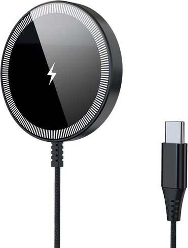 2024 New Magnetic Wireless Charging Pad with LCD, HYDGYC 15W Max Fast Wireless Charger, Wireless Charger for Mag Safe iPhone, Compatible with MagSafe Charger/iPhone 15/14/13/12 in Kuwait