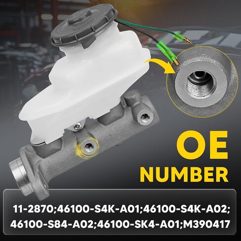 Brake Master Cylinder with Reservoir and Cap Fit For Honda Vehicles - Accord 1998 1999 2000 2001 2002 - Replaces OE M390417, 13040038, 11-2870, 46100-S4K-A01, 46100-S4K-A02 in Saudi Arabia
