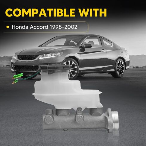 Brake Master Cylinder with Reservoir and Cap Fit For Honda Vehicles - Accord 1998 1999 2000 2001 2002 - Replaces OE M390417, 13040038, 11-2870, 46100-S4K-A01, 46100-S4K-A02 in Saudi Arabia