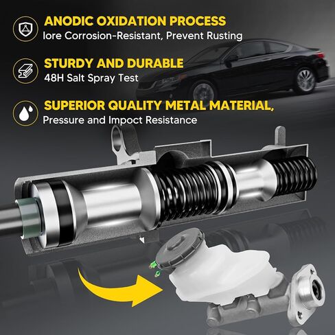 Brake Master Cylinder with Reservoir and Cap Fit For Honda Vehicles - Accord 1998 1999 2000 2001 2002 - Replaces OE M390417, 13040038, 11-2870, 46100-S4K-A01, 46100-S4K-A02 in Saudi Arabia